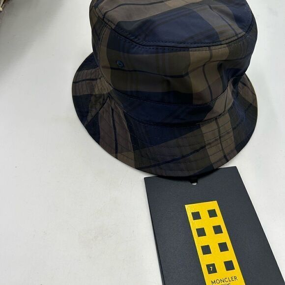 Men’s Moncler genius fragment printed check, nylon bucket, hat, size medium - Picture 7 of 8